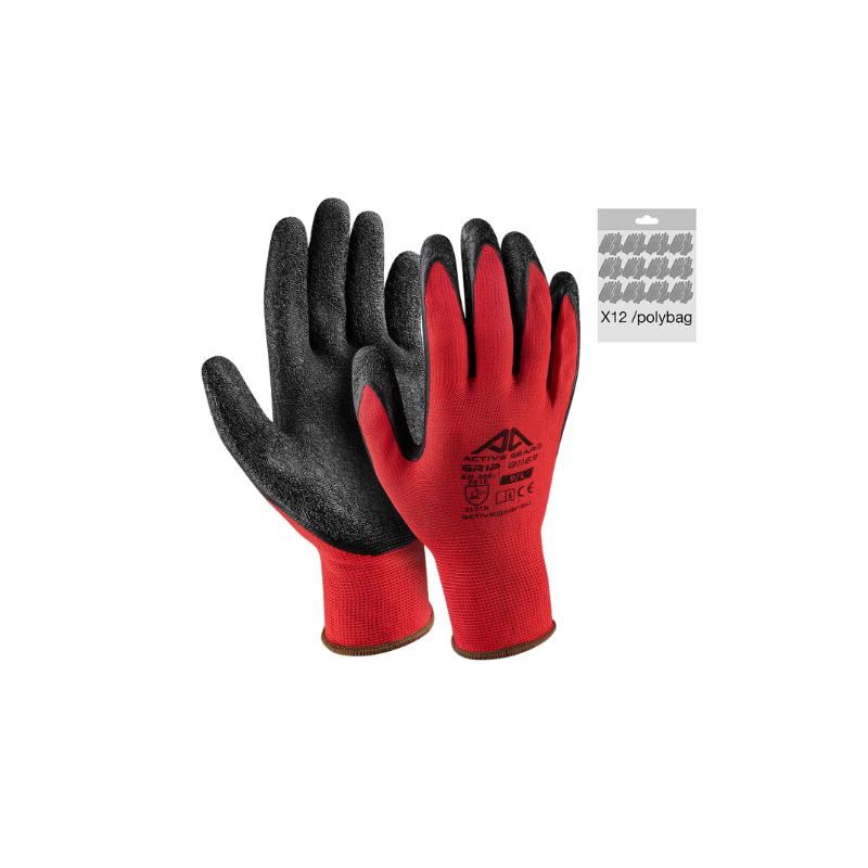 paire de Gant en Polyester - Latex crêpe noir - roccia france
