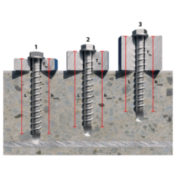 Vis à béton à tête fraisée THA